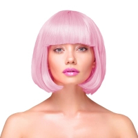 Wig - short, straight, light pink