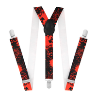 Trouser suspenders - black and red 2.5cm
