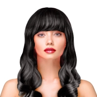 Wig - long, curly, black