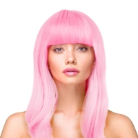 Wig - long, straight, light pink