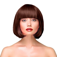 Wig - short, straight, brown